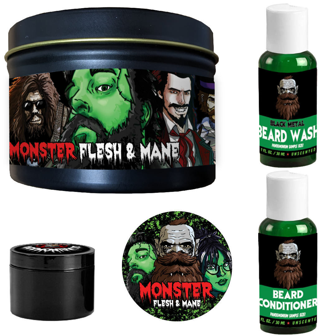 Beard Oil Sample Pack - Premium Version - Includes 12 Vials of Beard Oil, A Beard Balm Sample, Beard Conditioner Sample, Beard Wash Sample, and a FREE artwork decal!